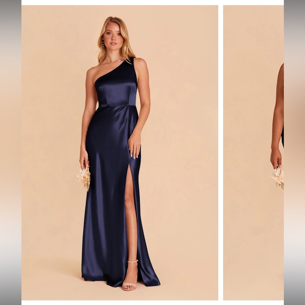 KIRA DRESS 
SHINY SATIN NAVY